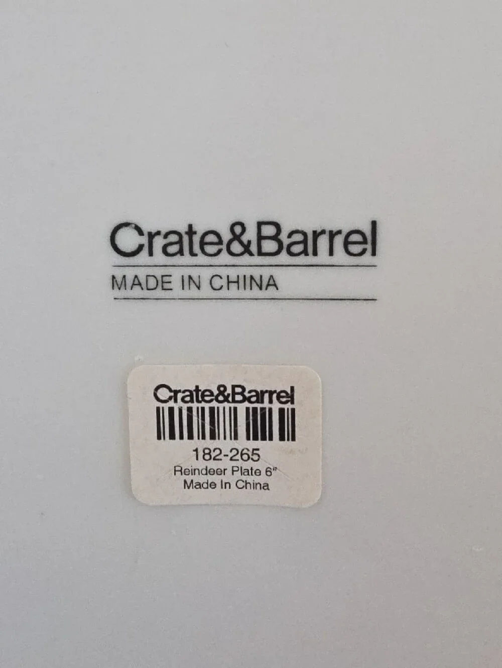 Crate&Barrel Reindeer Collection Red White Green Square Plate Set of 4